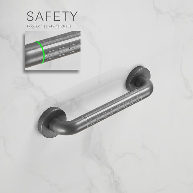 Bathroom Stainless Steel Gray Handrail Barrier-Free Bathroom Toilet Safety Stairs Disabled Elderly Toilet Anti-Slip