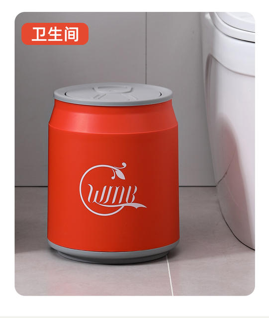 Creative Viral Press-Type Trash Can for Soda Cans with Lid, Suitable for Home, Living Room, Car Storage, and Bathroom Waste Bin detail 12