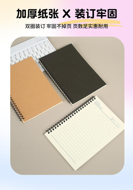 Customized Coil Notebook for Cross-Border Sales, A5 Colorful, Logo-Printable, Creative Notepad for Students and Business Notes detail 7