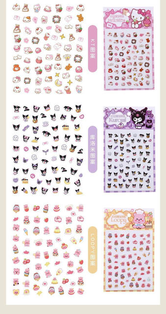 Baby Girl Cartoon Nail Stickers 5D Luminous Nail Stickers for Girls Princess Fluorescent Self-Adhesive Nail Stickers for Little Girls detail 7