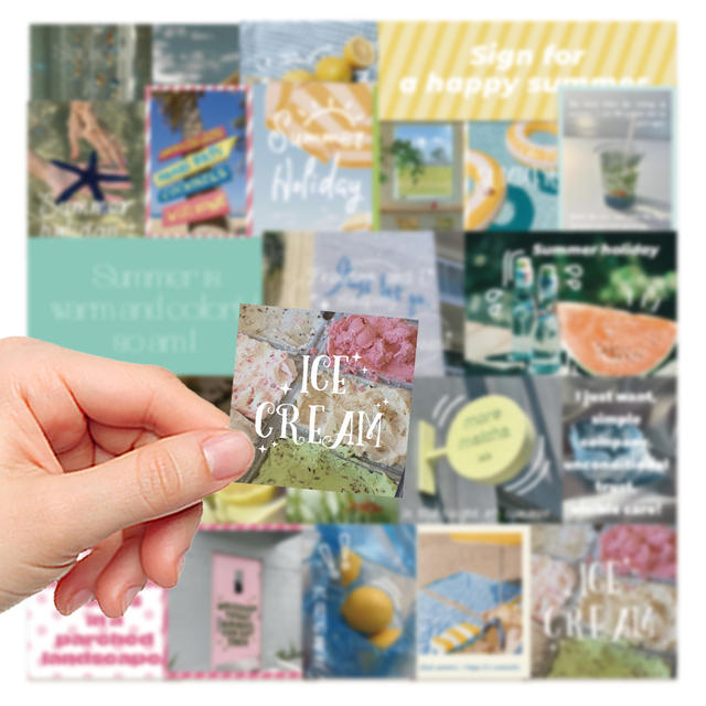 30 Summer Fresh Stickers Decorative Handbook Diary Laptop Phone Case Guitar Water Cup Scrapbook detail 6