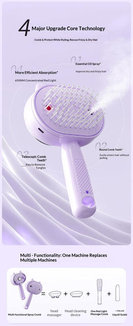 Electric Spray Airbag Massage Comb for Massaging Scalp and Hair Roots, Moisturizing and Smoothing Hair, Pet Comb detail 7