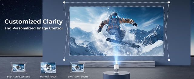 Cross-Border Popular Hy300Pro Barrel Projector for Home Use Android 11 Bluetooth 4K High-Definition Portable Projector Factory detail 5