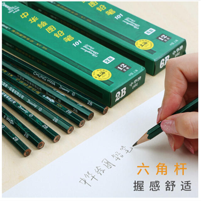 Chinese Pencil Hb/H/2H/3H/6H/B/2B/3B/4B/5B/6B/8B Zhonghua Brand Student Drawing Pencil detail 7
