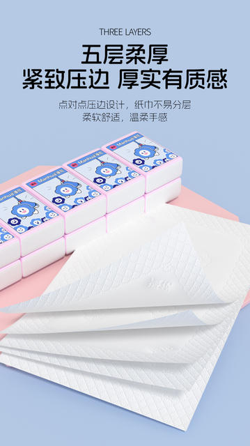 Portable Tissue Paper Small Pack of 18 Packs of Cleaning Napkins for On-The-Go Use detail 2