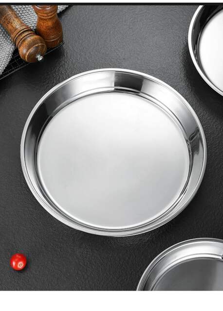 Food-Grade Stainless Steel Cake Steaming Tray, Water Chestnut Cake Mold, Household Kitchen Serving Tray, Thickened and Deepened Round Tray detail 11