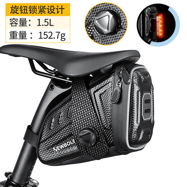 Newboler Bicycle Tail Bag Saddle Bag Hard Shell Waterproof Cycling Bag Tool Bag Mountain Storage Bag