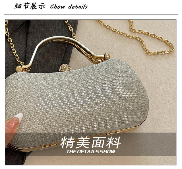 High-End Chain Handbag, Niche Design Women's Bag, Cross-Border New Fashion Chain Bag, Evening Bag, Rhinestone Crossbody Bag detail 5
