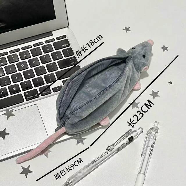 Popular Cute Squirrel Pencil Case, Mouse Pencil Case, Plush Toy, Student Stationery Storage Bag, Niche Item for Female Students detail 2