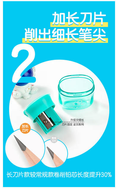 Deli Vb203 Three-Hole Pencil Sharpener Pencil Sharpener Pencil Sharpener Pencil Sharpener Large Diameter Knife detail 4