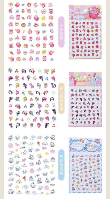 Baby Girl Cartoon Nail Stickers 5D Luminous Nail Stickers for Girls Princess Fluorescent Self-Adhesive Nail Stickers for Little Girls detail 6