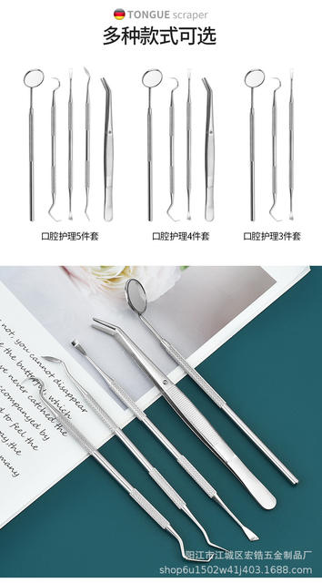 Spot Stainless Steel Dentist Oral Tools Cleaning Tooth Stones Removal Tartar Dental Laparoscopic Care Kit detail 11