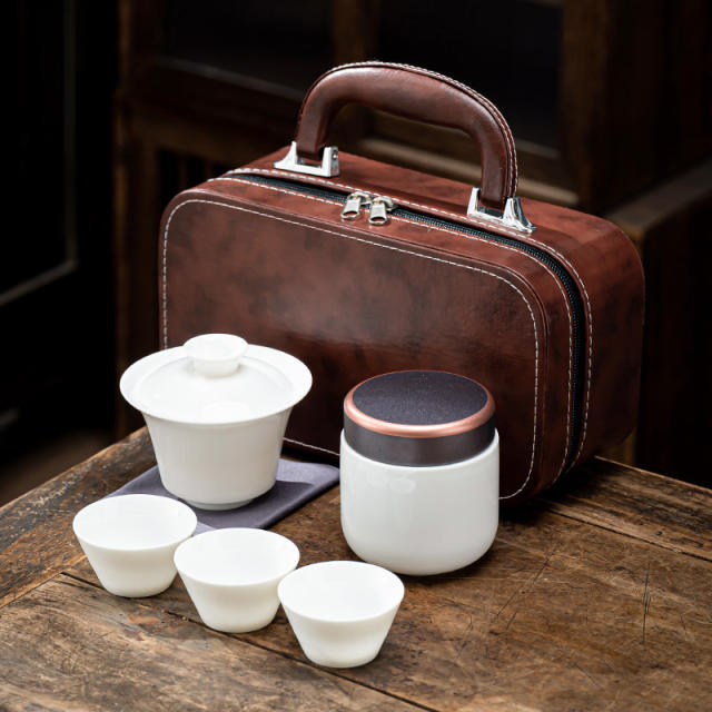 Travel Tea Set Portable Kung Fu Tea Set suit Wholesale Japanese Outdoor Express Cup Holiday Business Gift