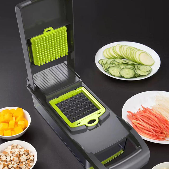 Multifunctional vegetable cutting artifact cross-border Amazon kitchen dicer grater shredder kit vegetable chopper detail 10