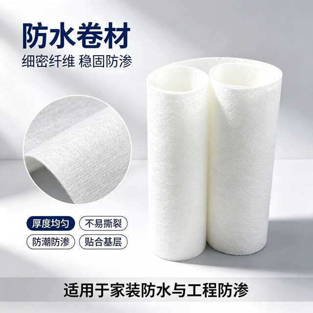 Polypropylene Waterproofing Membrane, High-Molecular Polyethylene Moisture-Proof Material, Roof, Toilet, Bathroom Floor Leak-Proofing Polyester Cloth