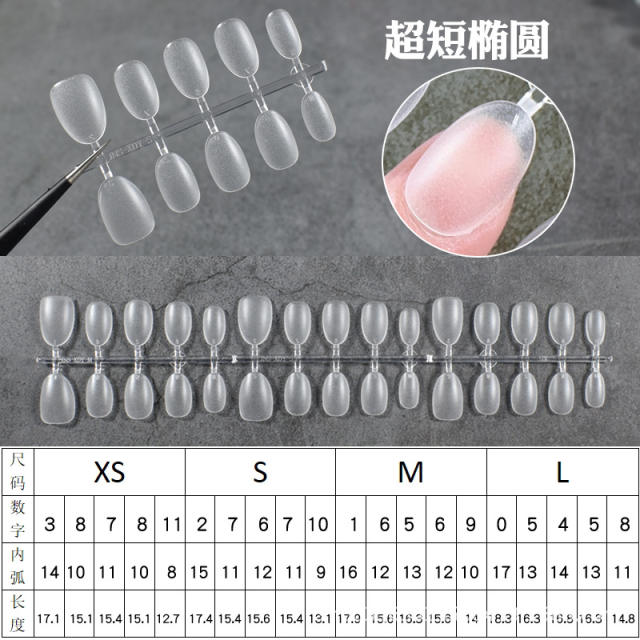 Junzhuo Manicure Wearable Nails Specialized in Medium Oval, Short Round, Thin Long Flat Nails, Ultra-Thin Nail Tips Without Need for Carving detail 1
