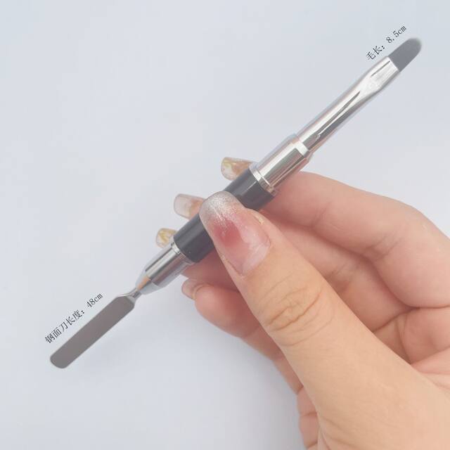 Black Metal Engraved Double-Ended Manicure Pen Steel Surface Pen Pull-Line Pen Functional Pen 3-Piece Set Manicure Brush Art detail 12