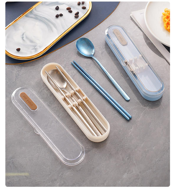 Pure Titanium Portable Tableware Set for Students and Office Workers, Three-Piece Set of Spoons, Forks, and Chopsticks, High-End Outdoor Titanium Crystal Gift Set detail 12