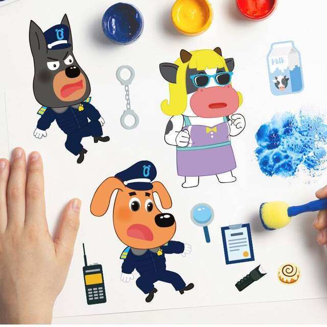 Labrador Dress-Up Stickers for Children, Popular Puzzle DIY Creative Educational Decorative Waterproof Stickers detail 3