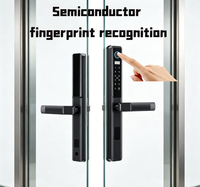 Broken Bridge Aluminum Smart Fingerprint Lock Glass Door Password Lock Outdoor Waterproof Narrow Edge Patio Door Sliding Aluminum Alloy Door Lock detail 6