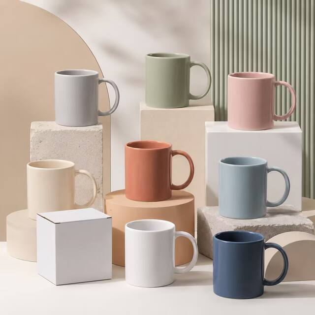 Mug Manufacturer Customizes Pattern Logo Ceramic Coffee Cup 11oz Coated Cup Gift Advertising Cup Foreign Trade detail 9