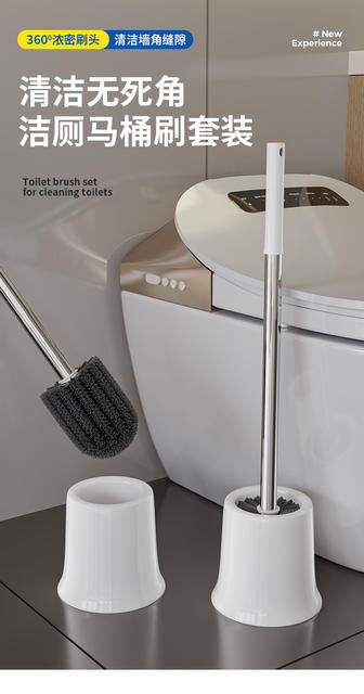 Toilet Brush Set Bathroom Decontamination Cleaning Brush Bathroom Cleaning Supplies Toilet Brush with Base Brush detail 6