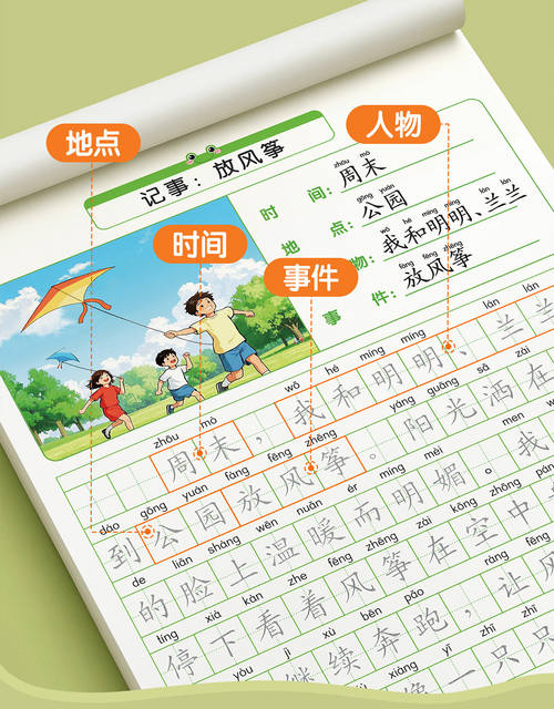 Look at the Pictures and Write Words, Practice Writing in First and Second Grade, Calligraphy Practice Book, Volume 1 and Volume 2, People's Education Press Edition, Special Training Workbook, Daily Practice detail 6