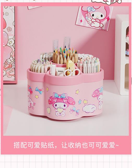 Melody Rotating Pen Holder Multi-Functional Ultra-Large Capacity Desktop Stationery Storage Box High-Value Student Stationery Storage detail 7