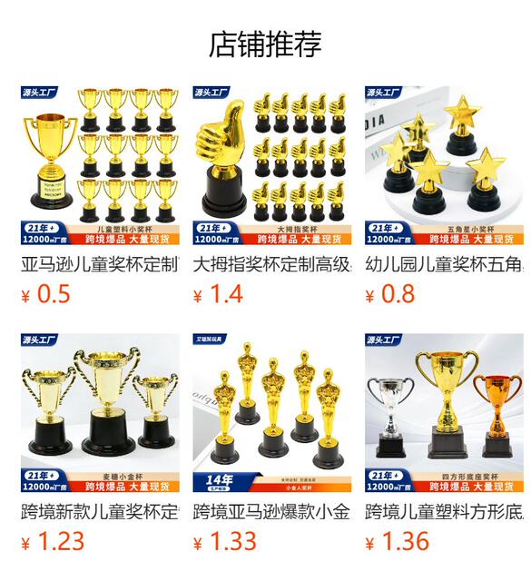 Cross-Border Popular Plastic Trophy for Children's Dance Competition Awards, Honor Commemoration, Creative Thumb-Up Star Trophy detail 1