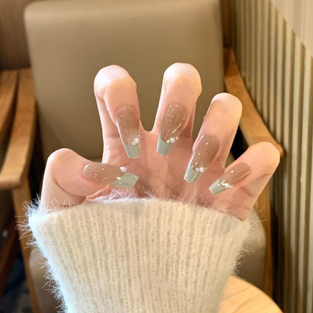 10 Pieces of Coded Rich Daughter Fairy Elegant Sparkling Atmosphere Internet Celebrity Style Removable Wearable Nail Patch detail 10