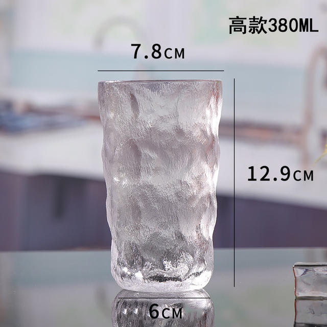 Free Shipping Glacier Glass Cup for Office and Home Use, High Aesthetic Value Juice Coffee Cup, Whiskey Glass, Customizable detail 2