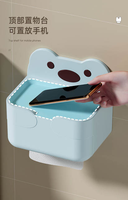Creative Cartoon Tissue Box Multifunctional Wall Removable Mask Storage Box Living Room Bathroom Wall Mounted Paper Box detail 7
