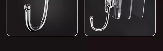 Punch-free seamless hook buckle wall transparent adhesive hook strong load-bearing bathroom kitchen hook detail 3