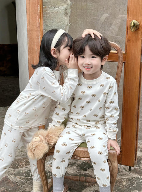 Children's Pure Cotton Autumn Clothes and Pants suit Boys' and Boys' Home Clothes Large and Medium-Sized Children's A- Class Autumn and Winter Base Air-conditioning Clothes detail 9