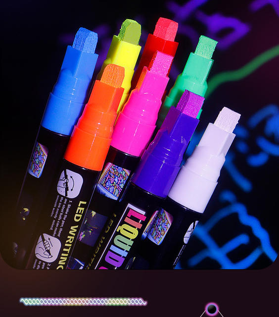 Fluorescent Board Special Pen Highlighter Mark Led Digital Luminous Erasable Luminous Advertising Watercolor Blackboard Whiteboard Pen detail 3