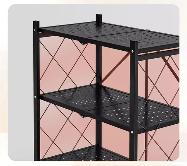 Installation-Free Movable Folding Storage Rack for Home Living Room and Study, Simple Multi-Layer Storage Shelf detail 9
