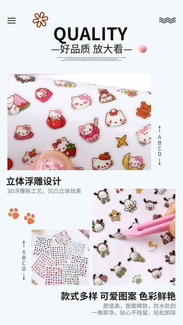 Baby Girl Cartoon Nail Stickers 5D Luminous Nail Stickers for Girls Princess Fluorescent Self-Adhesive Nail Stickers for Little Girls detail 4