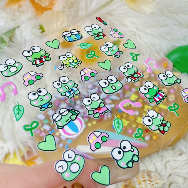 New 3D cartoon cute children's nail stickers waterproof nail stickers uv relief three-dimensional little girl nail stickers detail 2