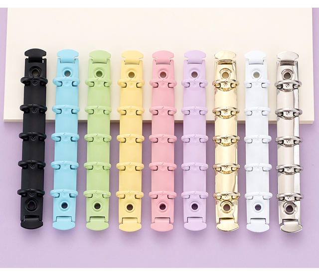 M5 Binder Macaron Color Five Hole A8 Mini Metal Clip M5 Binder Binder Accessories Wholesale detail 2