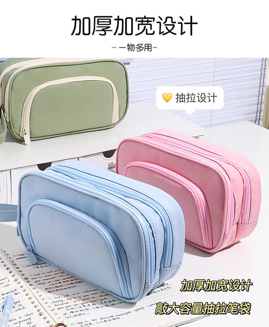 Large capacity pencil case wholesale pull-out stationery bag student classification handbag travel storage bag bag bag detail 4