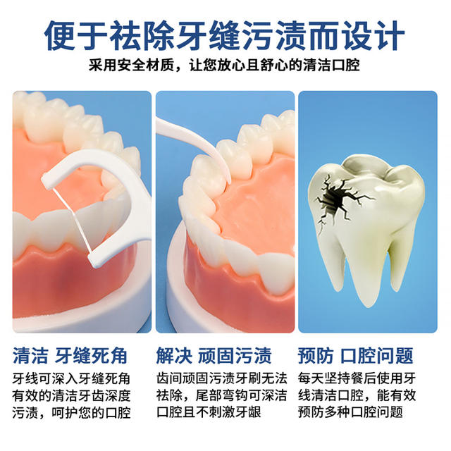 Xiaozhu Disposable Dental Floss Stick Household Floss Pick Hygienic Ultra-Fine Family Box Portable Smooth Care Toothpick detail 4