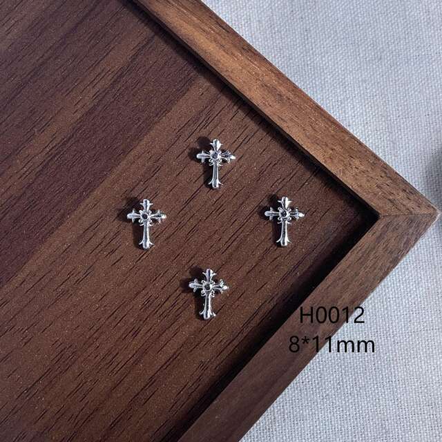 Nail Art Metal Accessories Wholesale for Export, Silver Alloy Cross 456, Punk Style Nail Art Wholesale detail 6