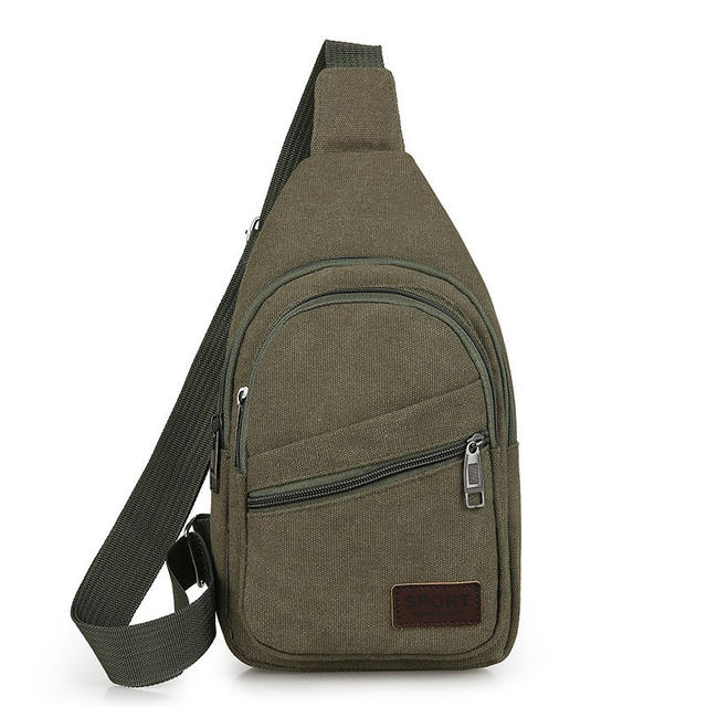 Simple Washed Canvas Chest Bag, Unisex, Lightweight Cycling Crossbody Bag, Multifunctional Men's Shoulder Bag, Large Capacity