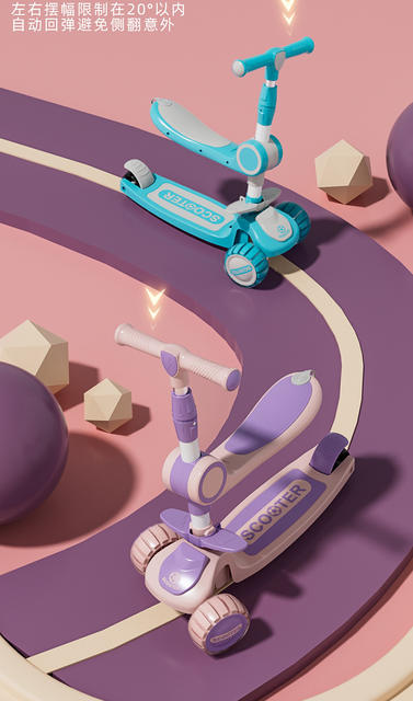 New Model Children's Scooter for Ages 1-3-6-10, Three-In-One Ride-On Scooter for Girls and Boys detail 6