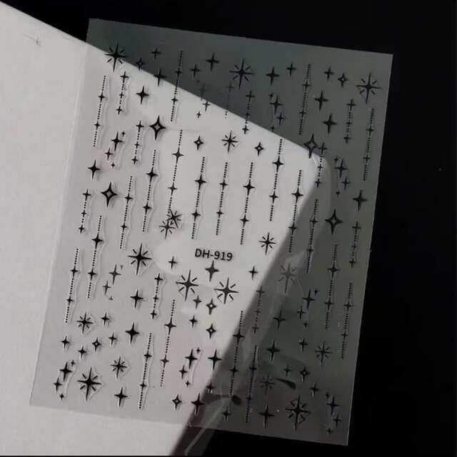 Trendy Hexagram Nail Stickers Ins Style Gold and Silver Adhesive Thin Flexible Nail Patches detail 10