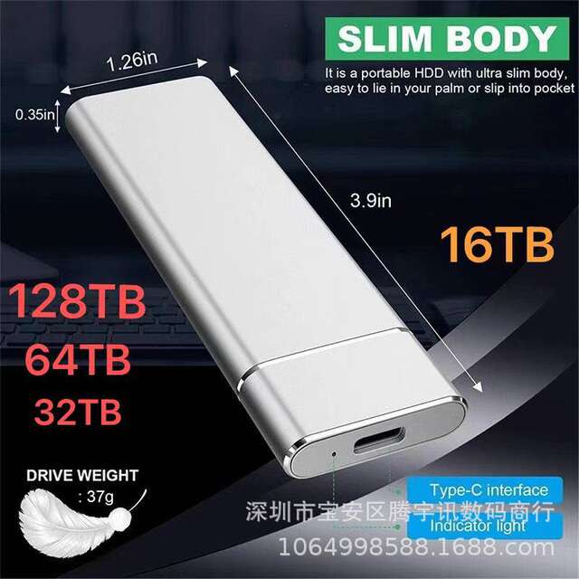 Factory Wholesale SSD Mobile Solid State Disk 1TB Cross-border Expansion Upgrade 4TB2TB Portable Mobile Solid State Drive