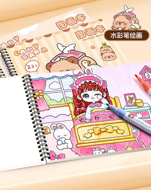 Kaba Bear Children's Drawing Book, Elementary School Student Sketchbook, A4 Drawing Book, Sketchbook, Spiral-Bound Art Book, Coloring Book detail 11