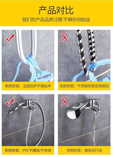Explosion-Proof Pvc Shower Hose, Anti-Tangle Shower Head Inlet Pipe, Water Heater Outlet Pipe, Corrugated Pipe, Bendable detail 4