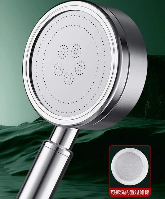 304 Stainless Steel Twin-Turbo Shower Head with Super Pressure and Large Water Output for Bathroom Shower and Bath Heater, Anti-Fall detail 9