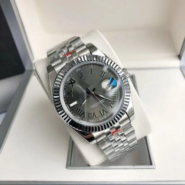 41mm Datejust-Style Imitation Mechanical Chronograph Movement Fully Automatic Solid Steel Band Men's Watch Waterproof Luminous Watch Wholesale detail 8